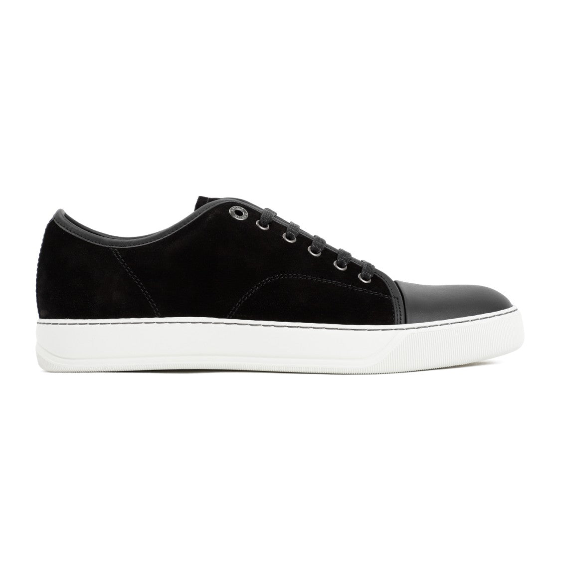 Lanvin Suede And Nappa Captoe Low To Sneakers