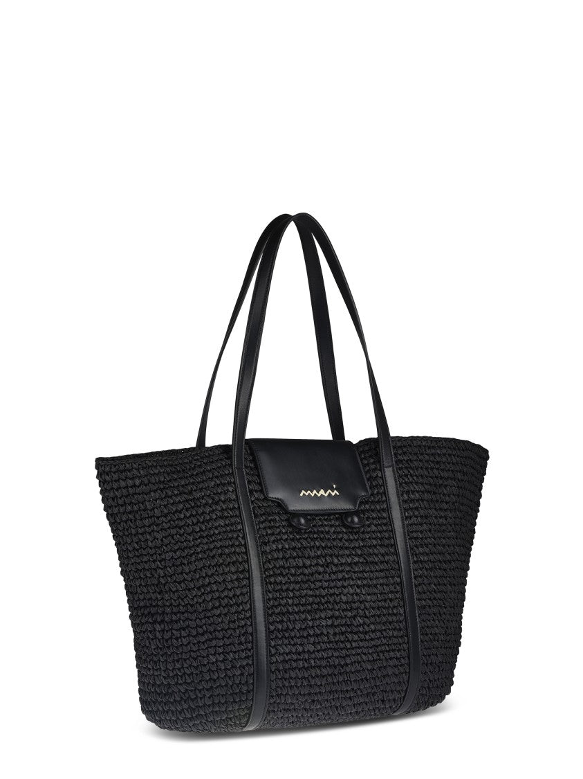 Marni Textured Woven Black Tote Bag