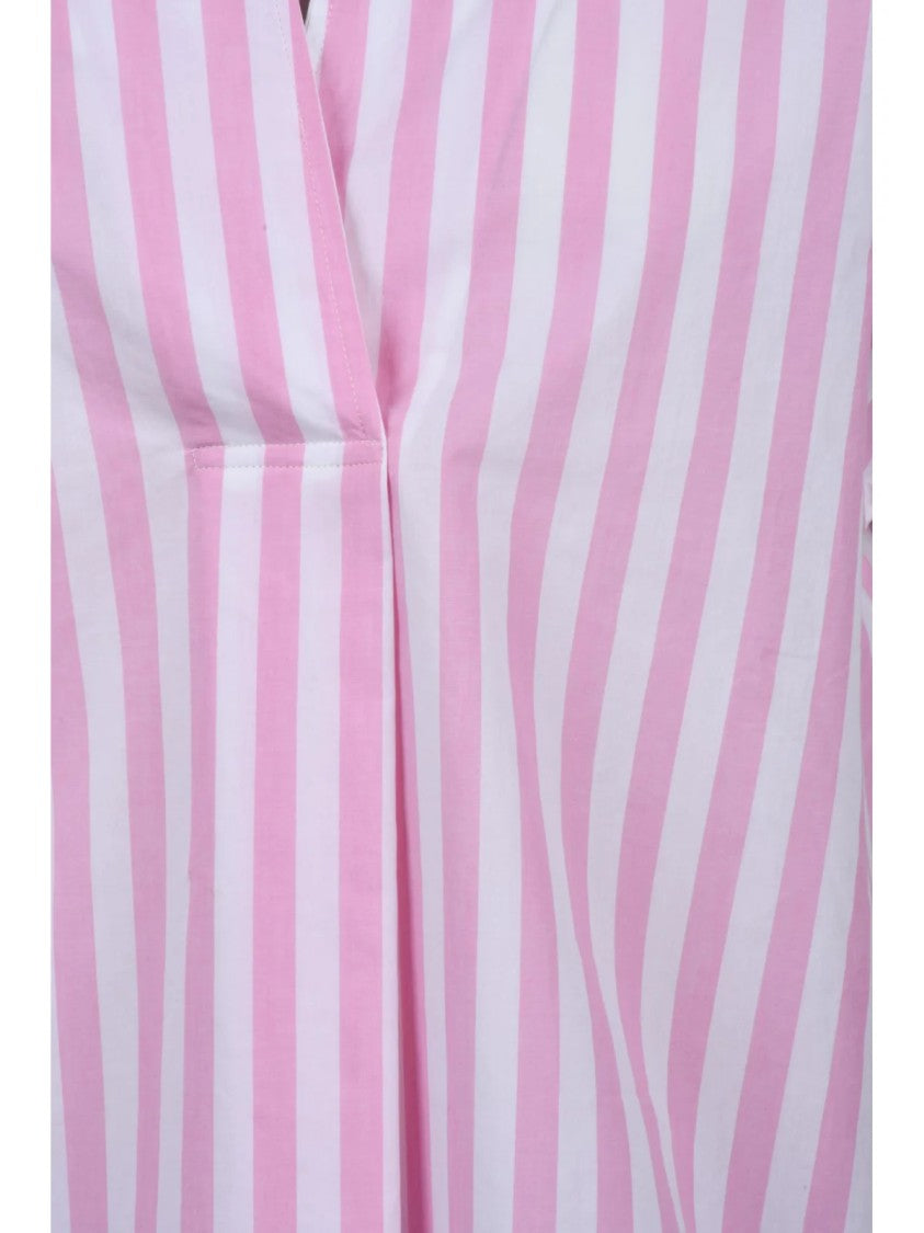 Aspesi Short-Sleeved Two-Tone Cotton Blouse