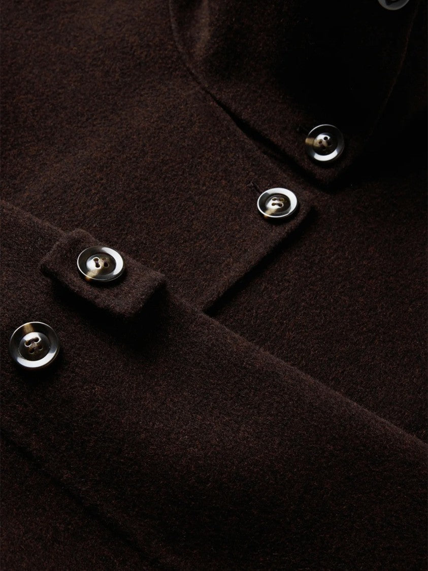 Soeur James High Stand Collar Belted Knee-Length Coat