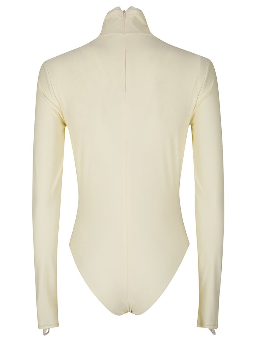 Coperni High-Neck Fitted Bodysuit With Lace Detail