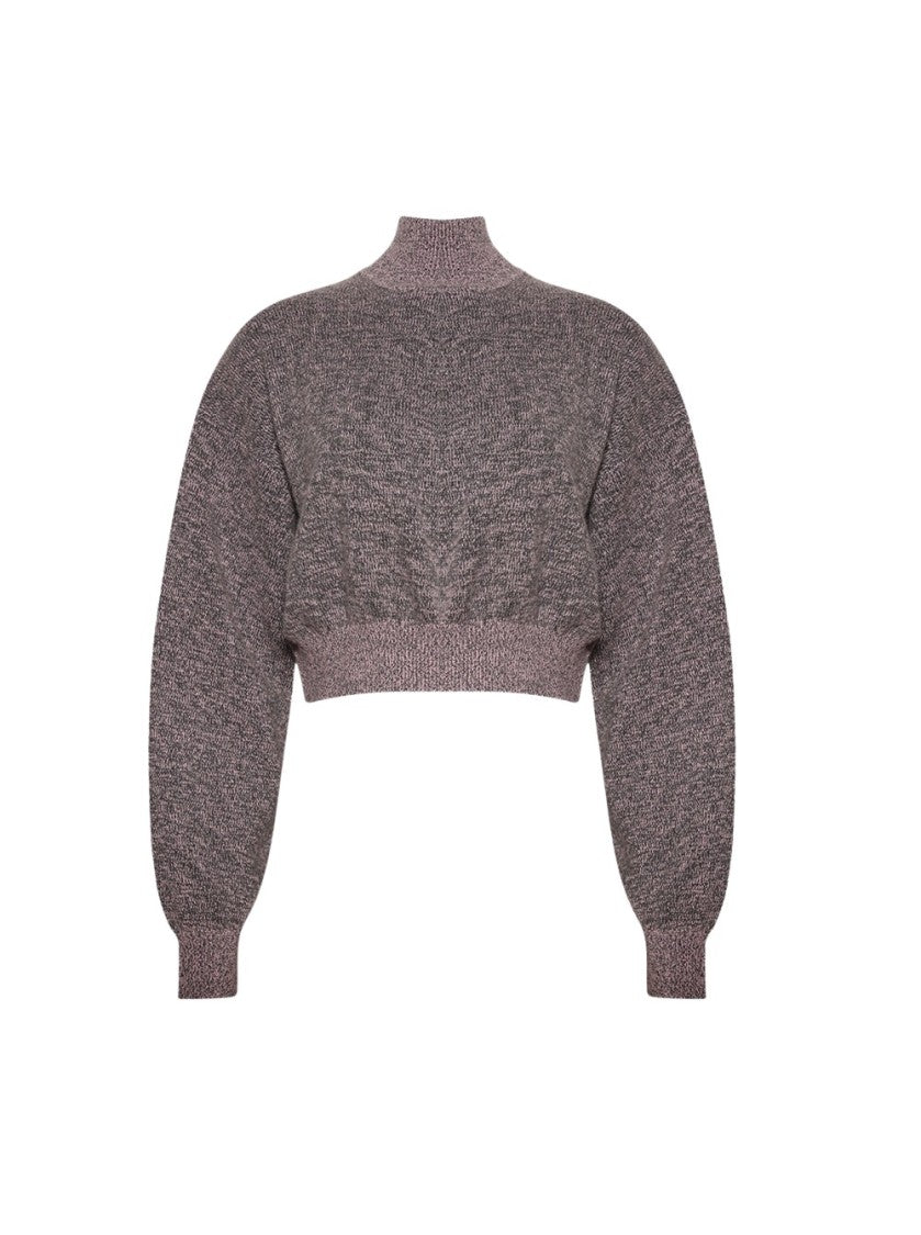 T By Alexander Wang Cropped Sweater With Embossed Logo Pink