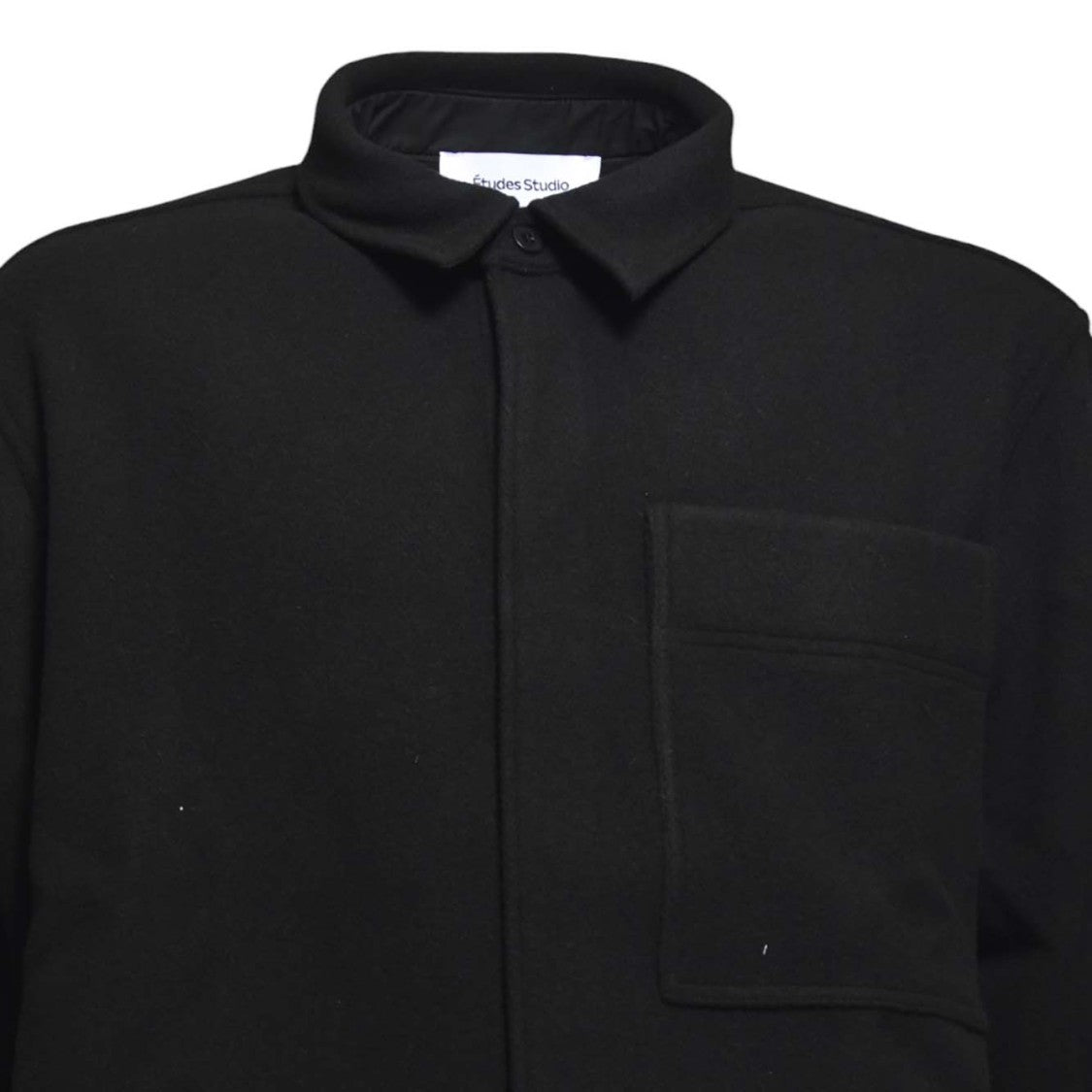 Études Single-Breasted Wool Flannel Shirt Jacket