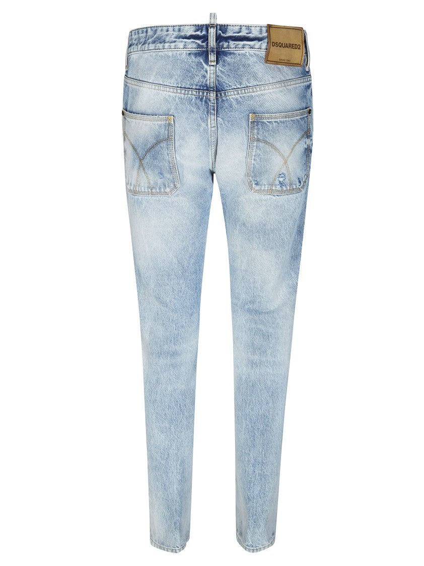 Dsquared2 Light Blue Teddy Faded Distressed Jeans