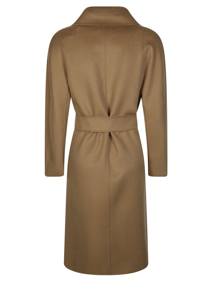Max Mara Brown Cles Knee Length Wrap Coat