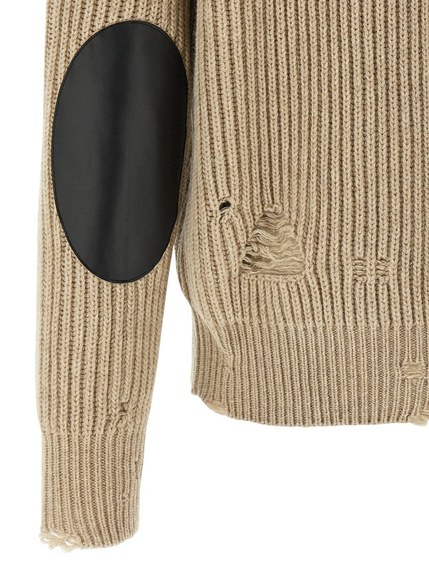 Mm6 By Maison Margiela Distressed Wool Cardigan