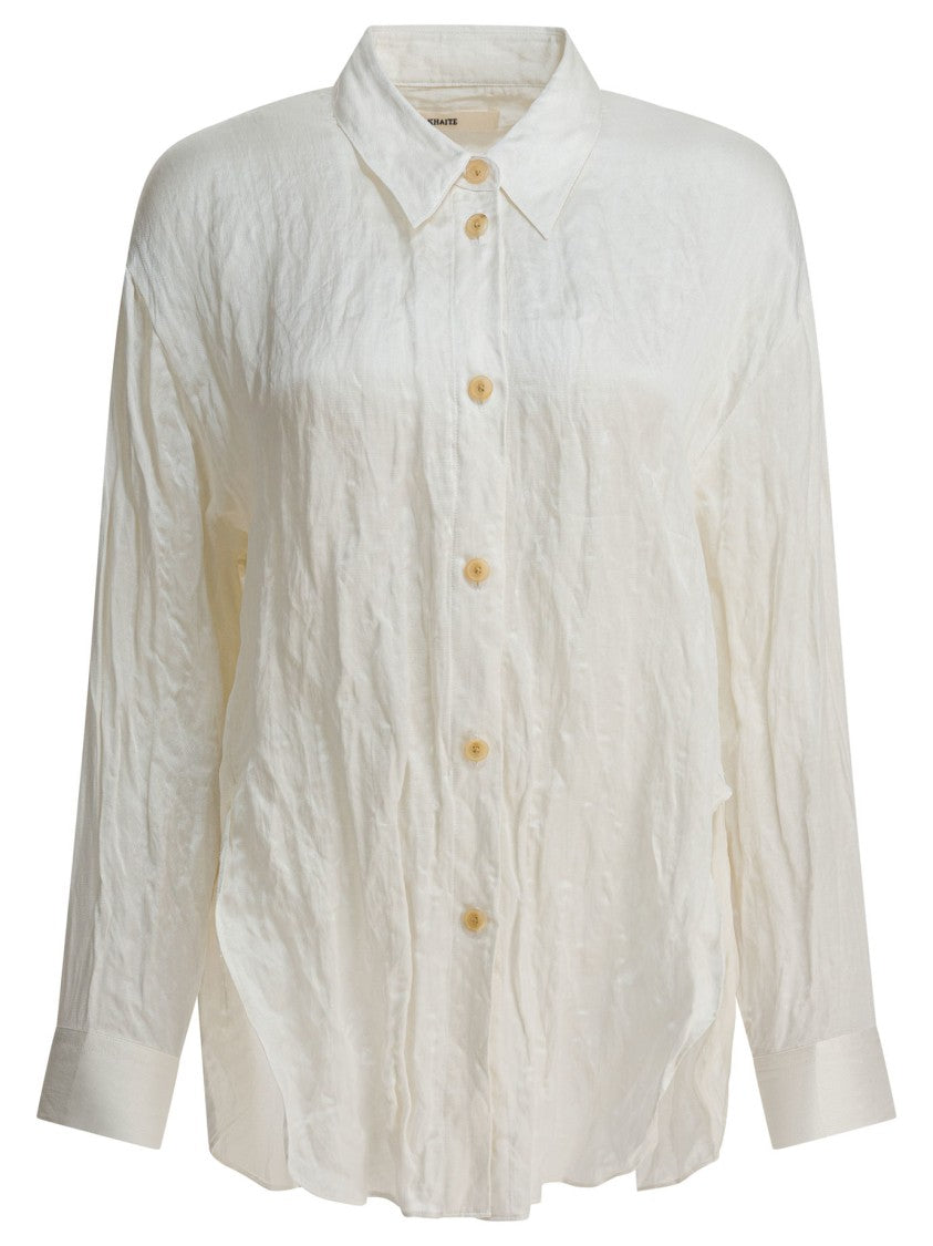 Khaite Relaxed Fit Textured Shirt With Classic Collar