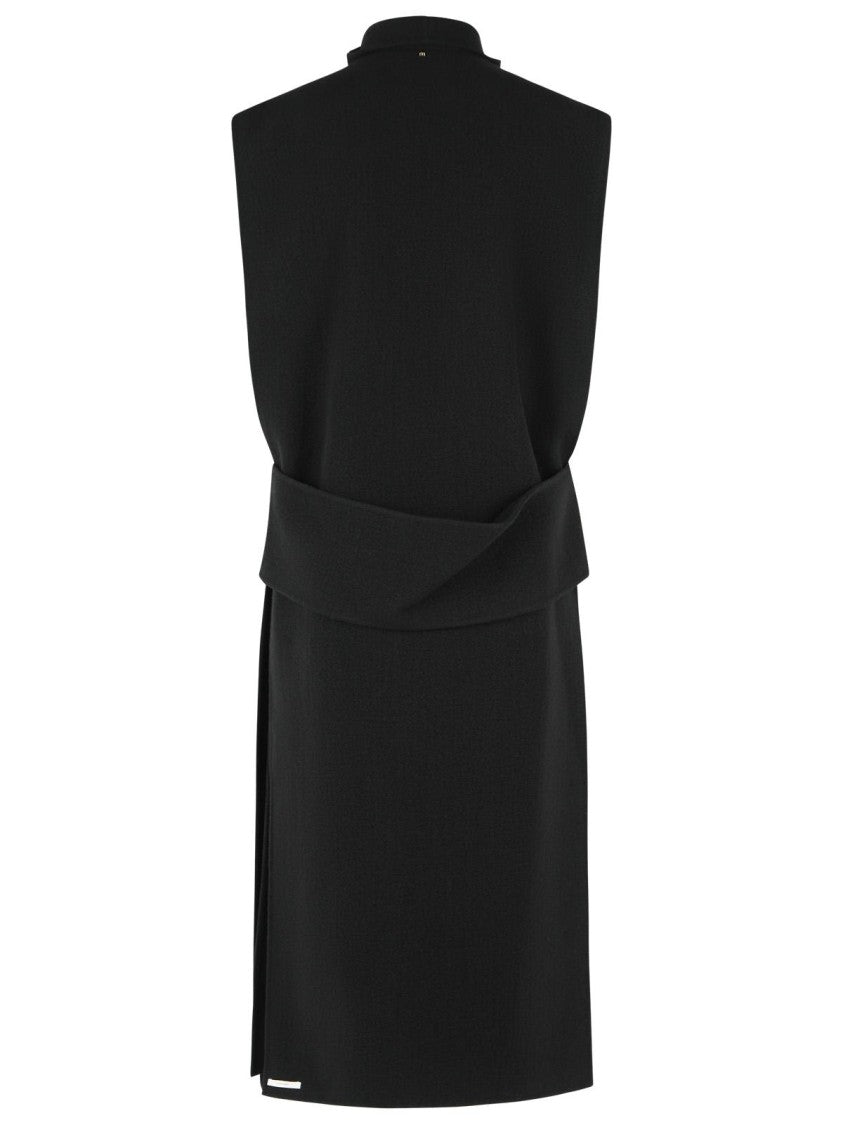 Sportmax 'Nigelle' Sleeveless Black Wool And Cashmere Coat