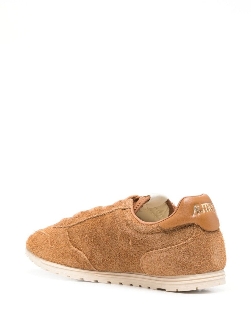 Autry Textured Suede And Leather Brown Sneakers