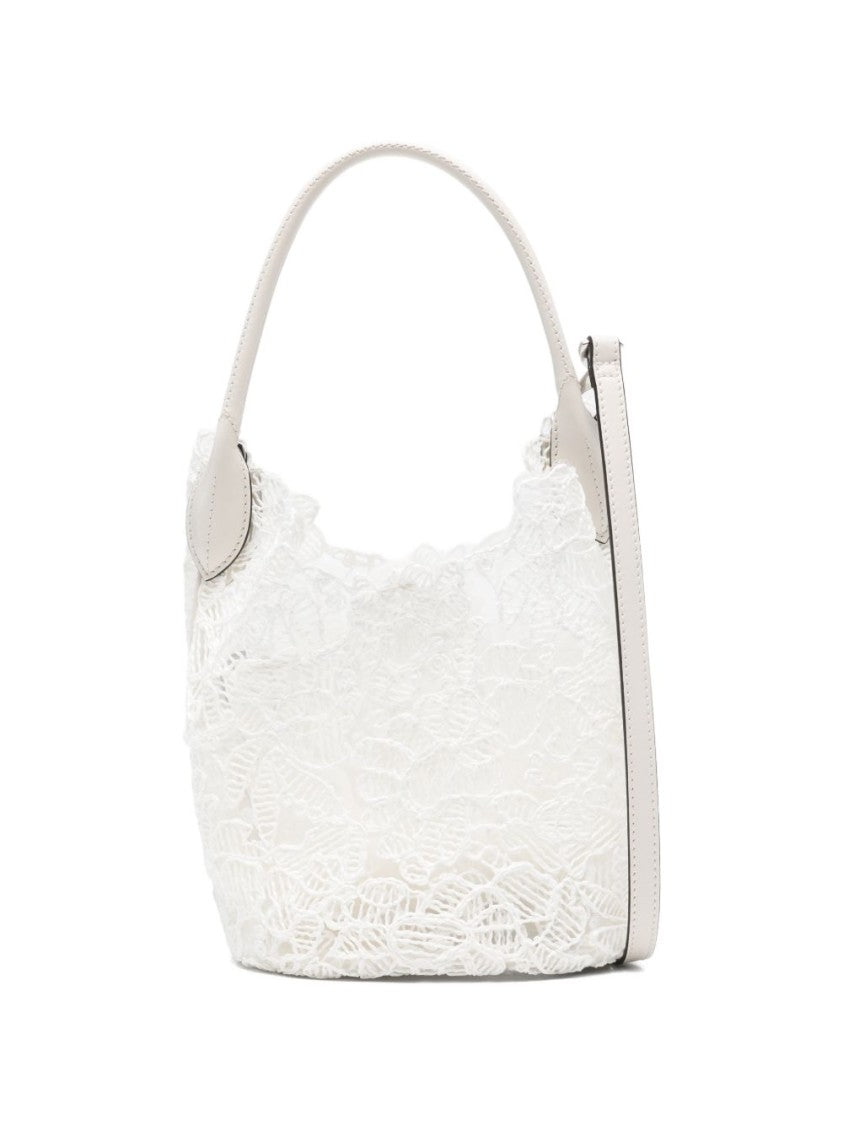 Ermanno Scervino Floral Lace Tote Bag With Structured Top Handle