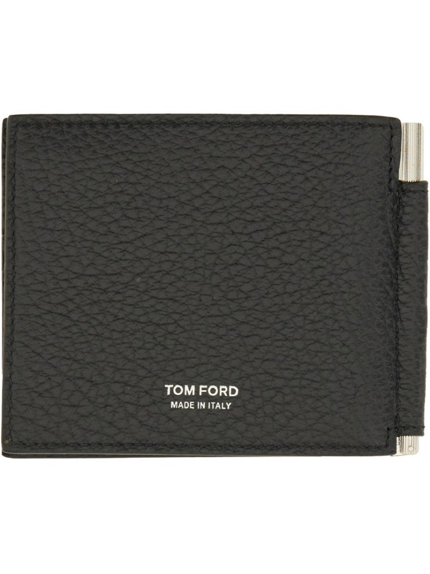 Tom Ford T-Shaped Money Clip Leather Wallet