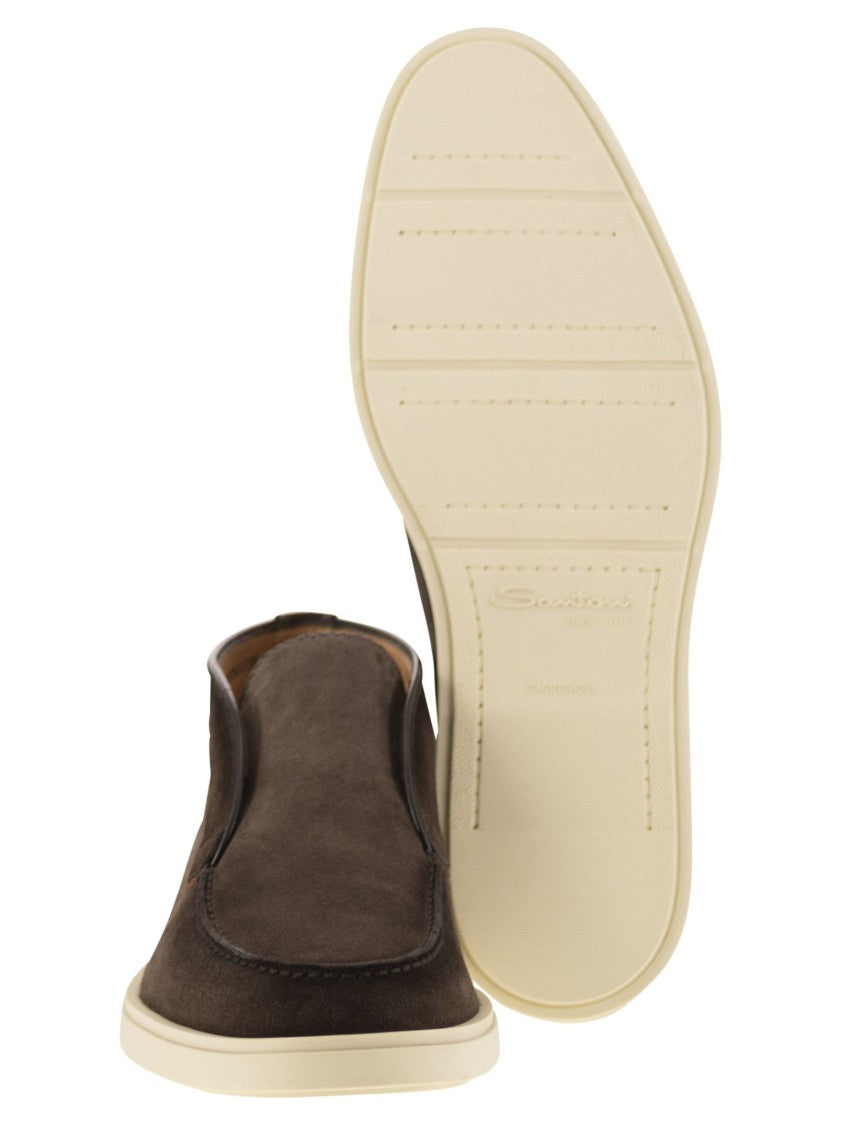 Santoni Brown Suede Desert Boot
