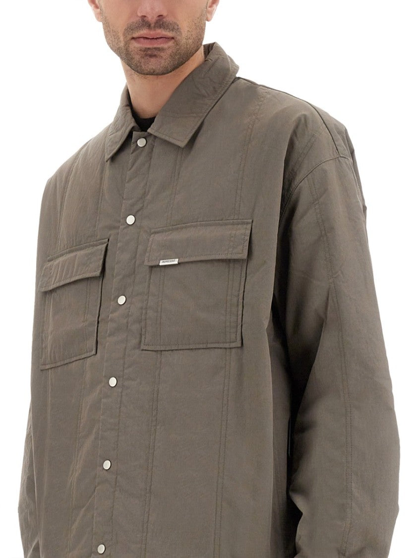 Represent Quilted Overshirt With Dual Chest Pockets