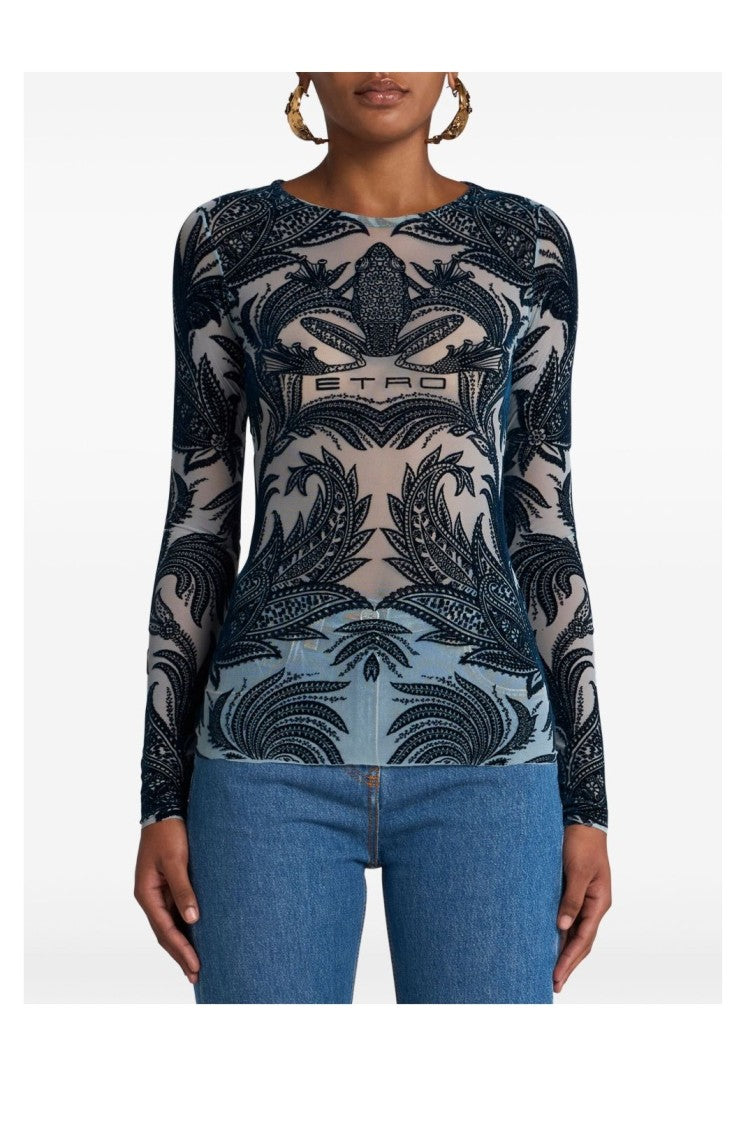 Etro Intricate Paisley Pattern Long-Sleeved Top