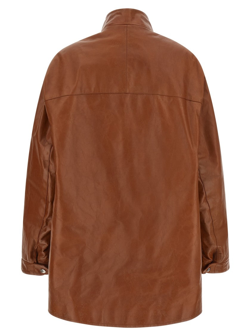 Prada Antiqued Leather Caban