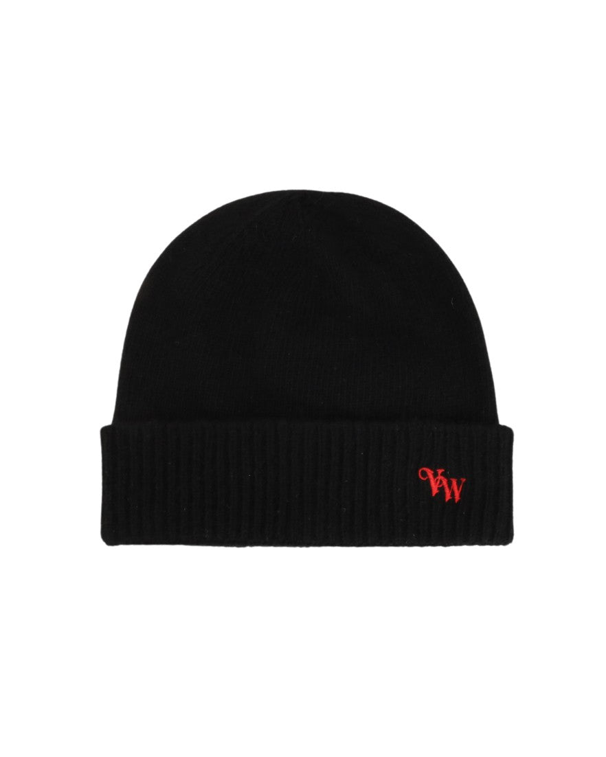 Vivienne Westwood Cashmere Beanie With Contrasting Monogram Motif