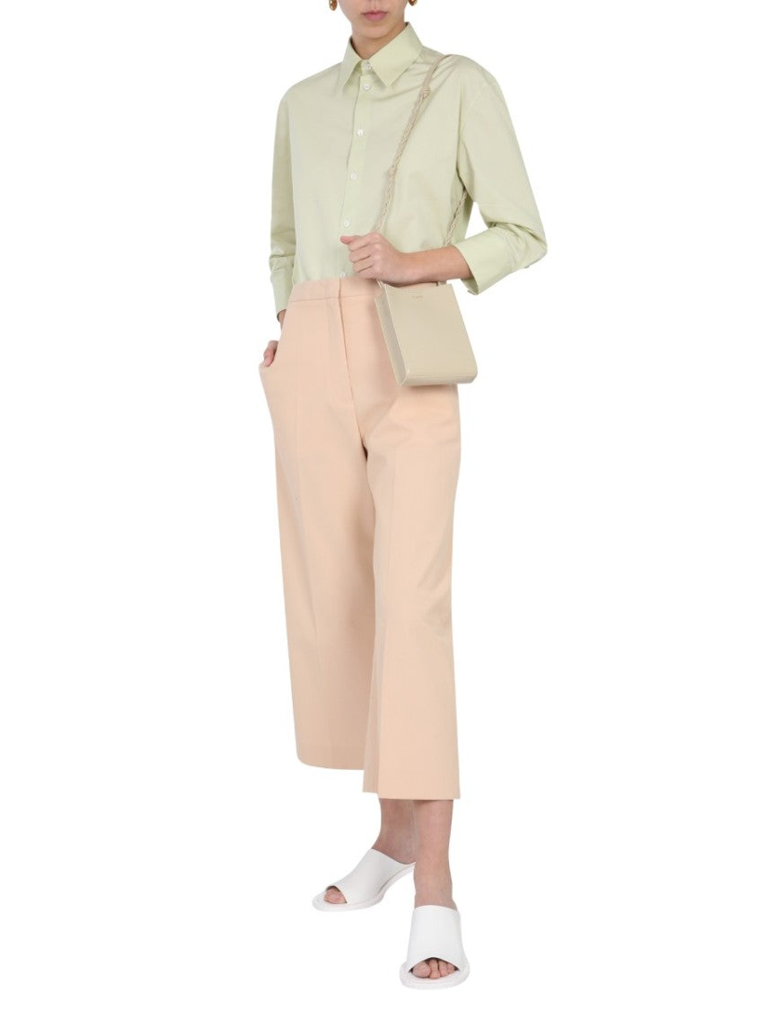 Jil Sander Wide-Leg Cropped Trousers With Smooth Fabric