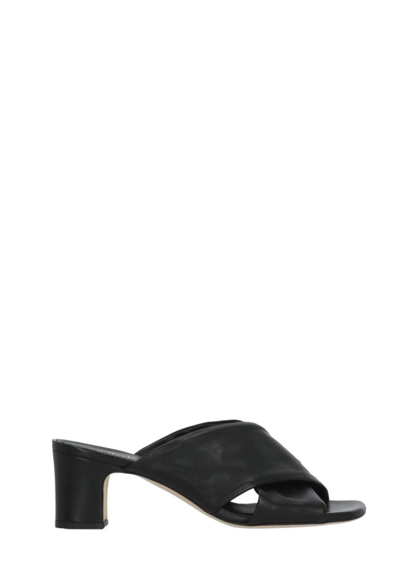 Juilie Dee Black Upper Crossed Bands Sandals