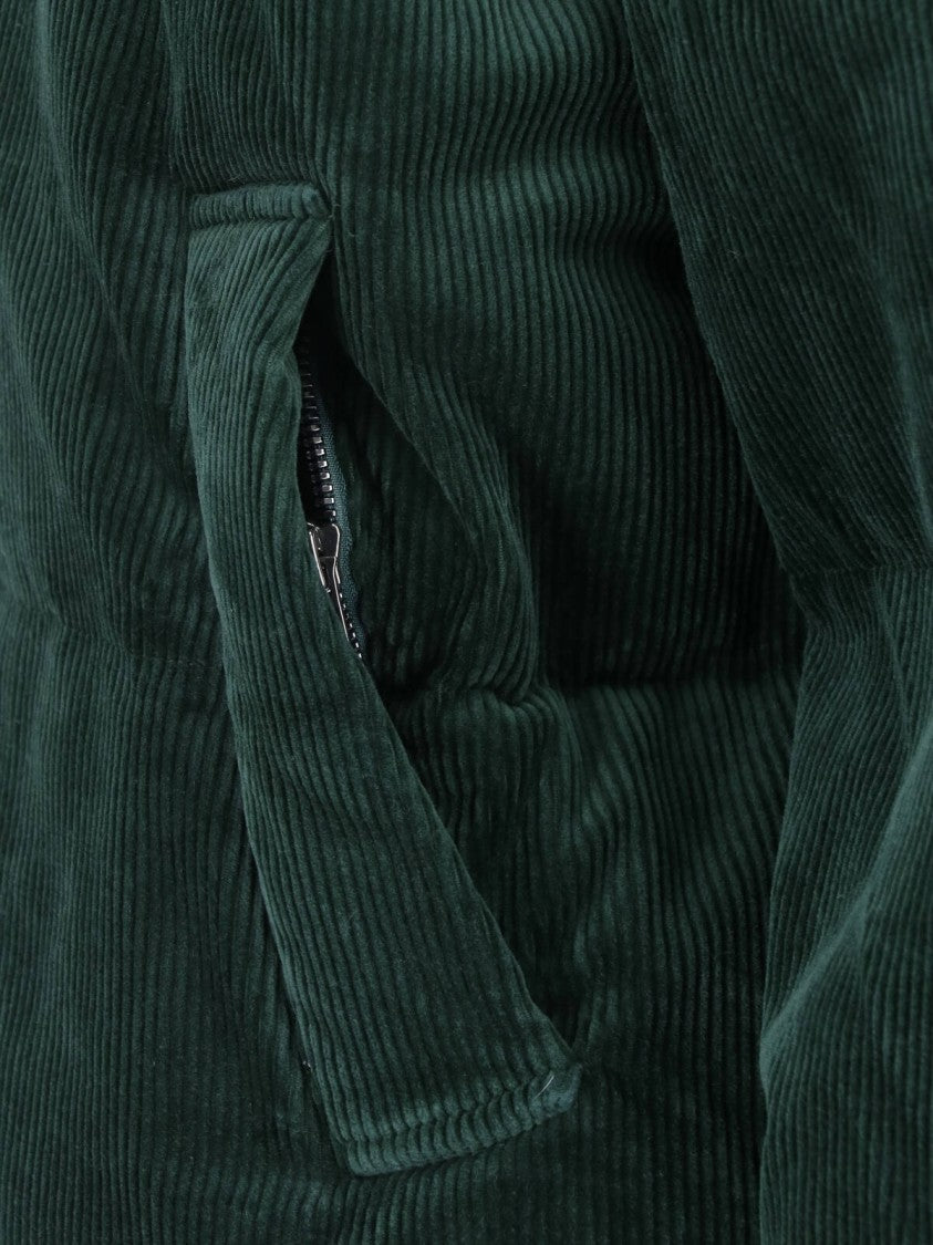 Polo Ralph Lauren Green Ribbed Cotton Velvet Padded Down Jacket