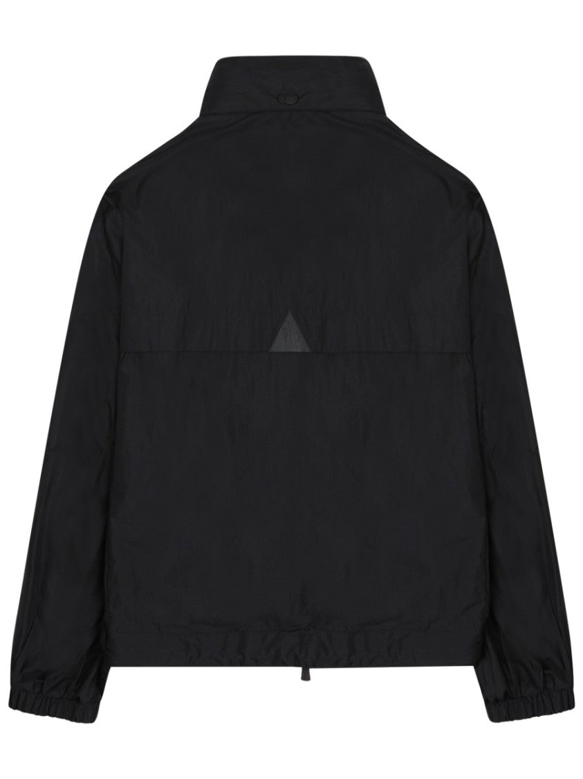 Moncler Grenoble Relaxed Fit Black Polyamide Jacket With Adjustable High Collar