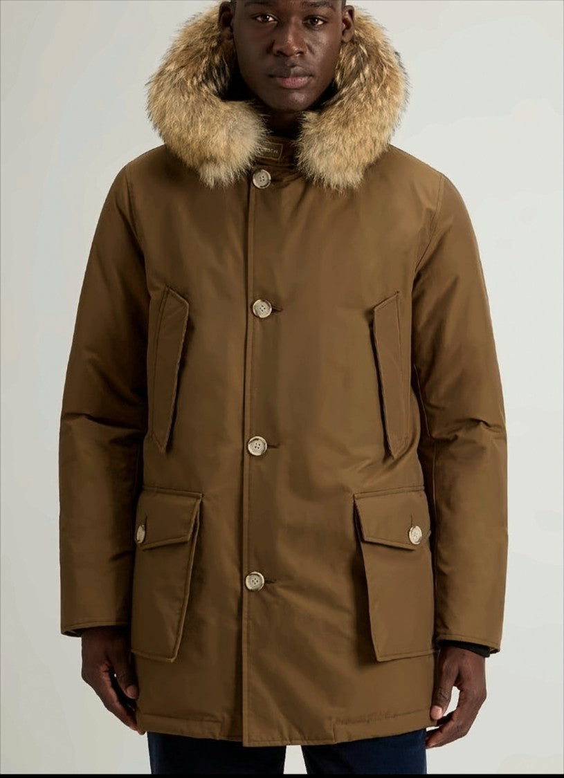 Woolrich Water-Resistant Anorak With Detachable Coyote Fur Trim