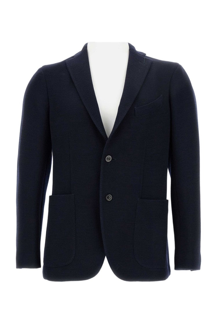 Boglioli Blue Classic Single-Breasted Tailored Wool Jacket