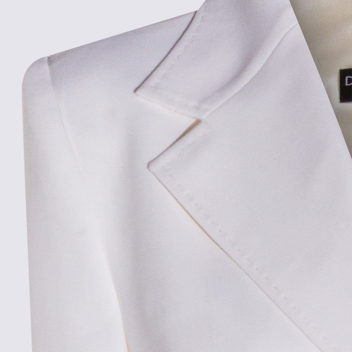 Dolce & Gabbana Double-Breasted White Wool Blazer With Structured Lapel