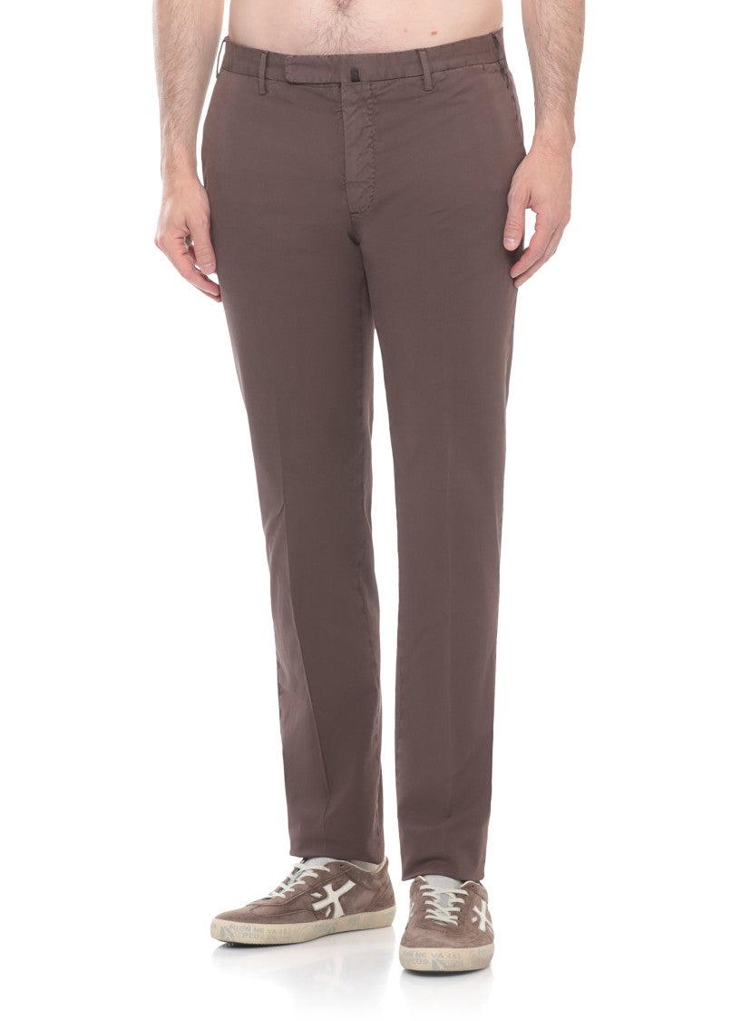Incotex Brown Royal Batavia Cotton Formal Pants