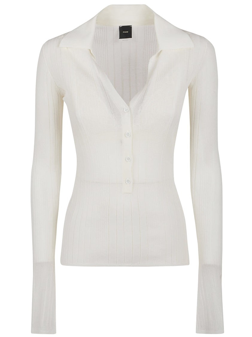 Pinko Annapurna Polo Crepe Trasparen Sweater