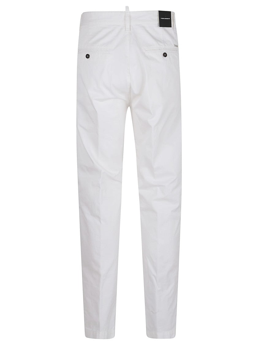 Dsquared2 Cotton Twill Trousers With Front Pleats