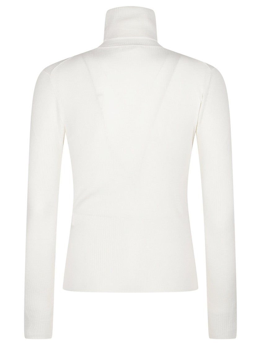 P.A.R.O.S.H. Long Turtle Neck Fitted Wool Turtleneck