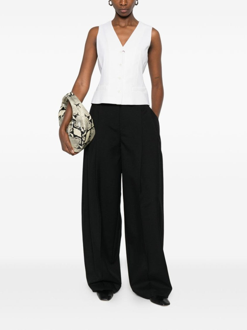 Max Mara Sleeveless Tailored Vest In 100% Virgin Wool