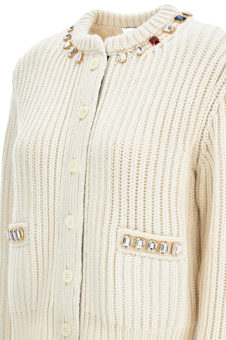 Thom Browne Swarovski Crystal Crew Neck Cardigan