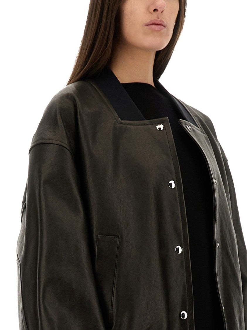 Khaite "Spence" Black Lamb Leather Jacket