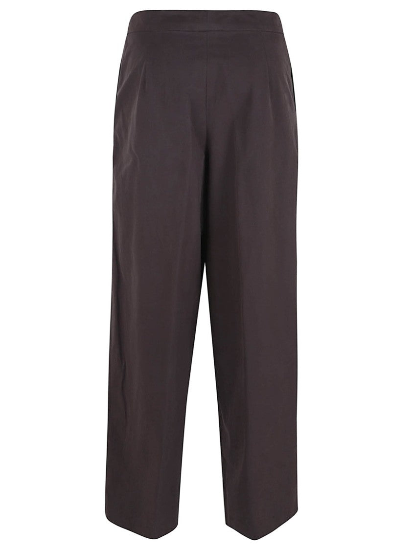 Dries Van Noten Cropped Brown Trousers With Front Pleats