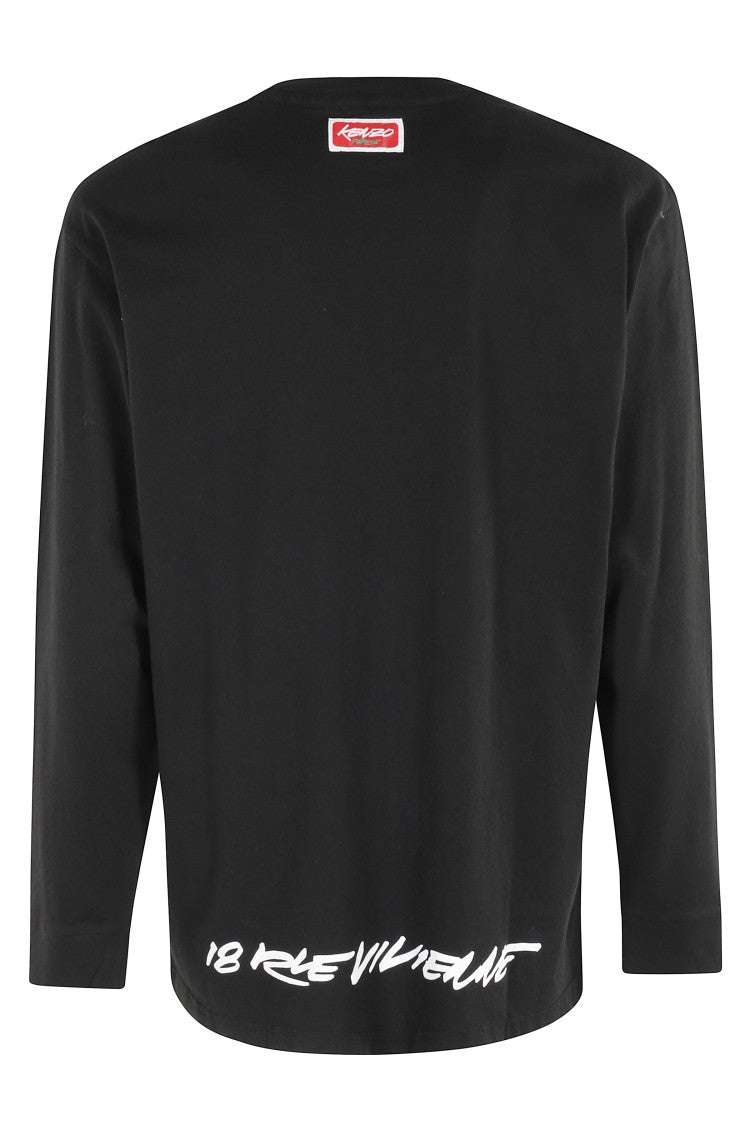 Kenzo Long-Sleeved Black Crew Neck T-Shirt