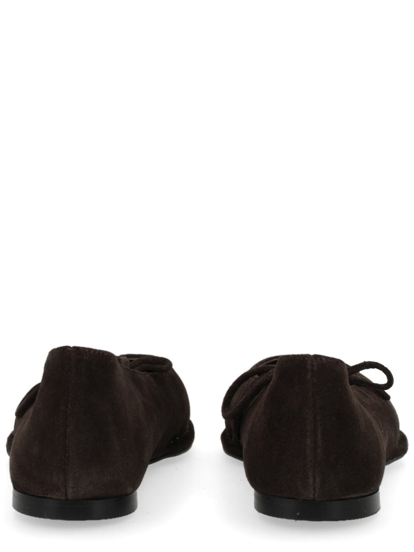 Alohas Sway Pointed Leather Bow Flats