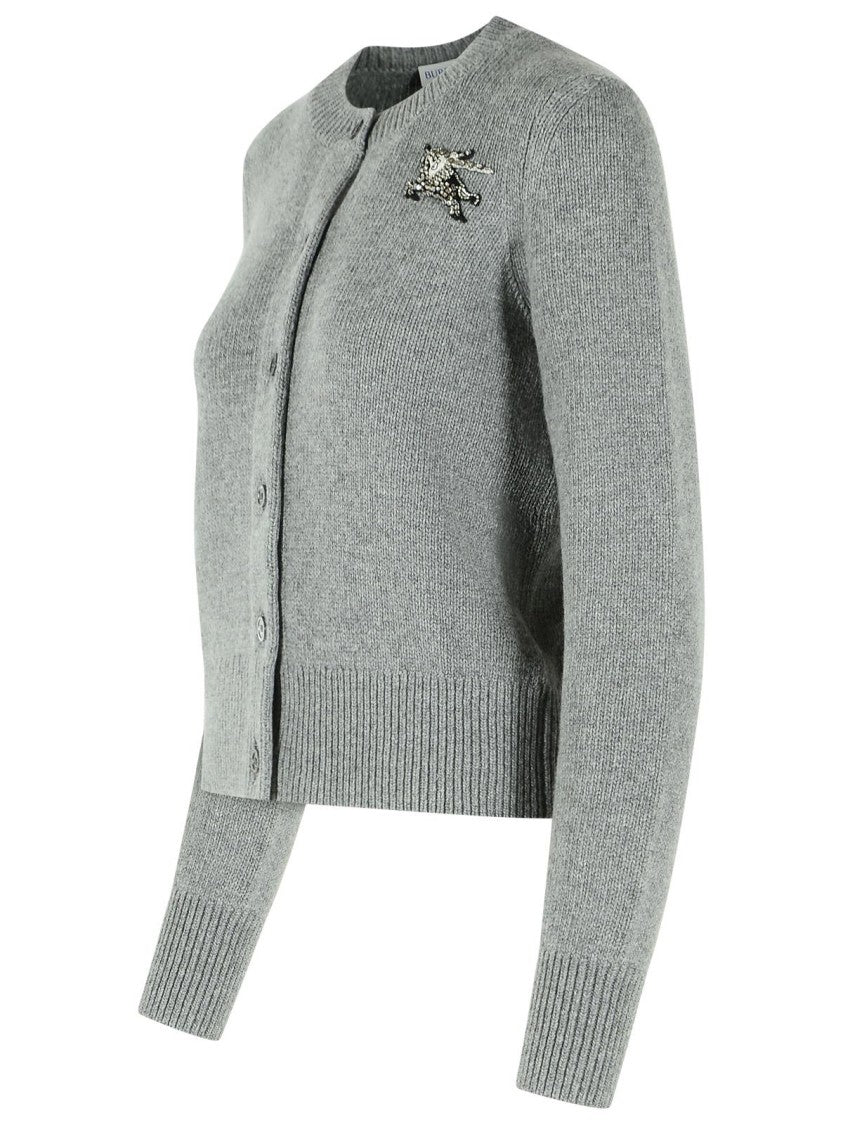 Burberry Grey Sienna Ek Crystal Cashmere-Blend Cardigan