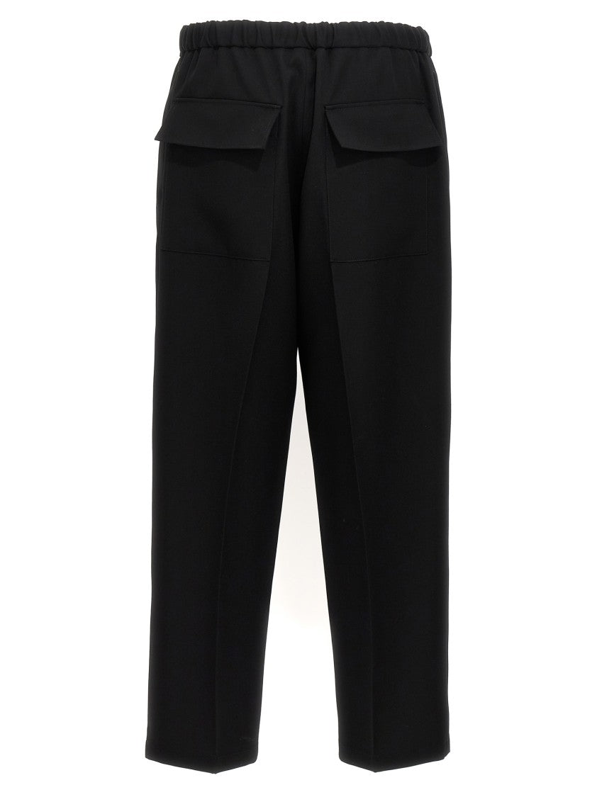 Jil Sander Relaxed-Fit Black Wool Trousers