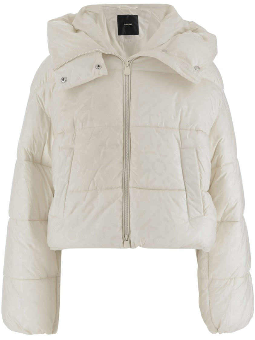 Pinko Nylon Down Jacket With Logo