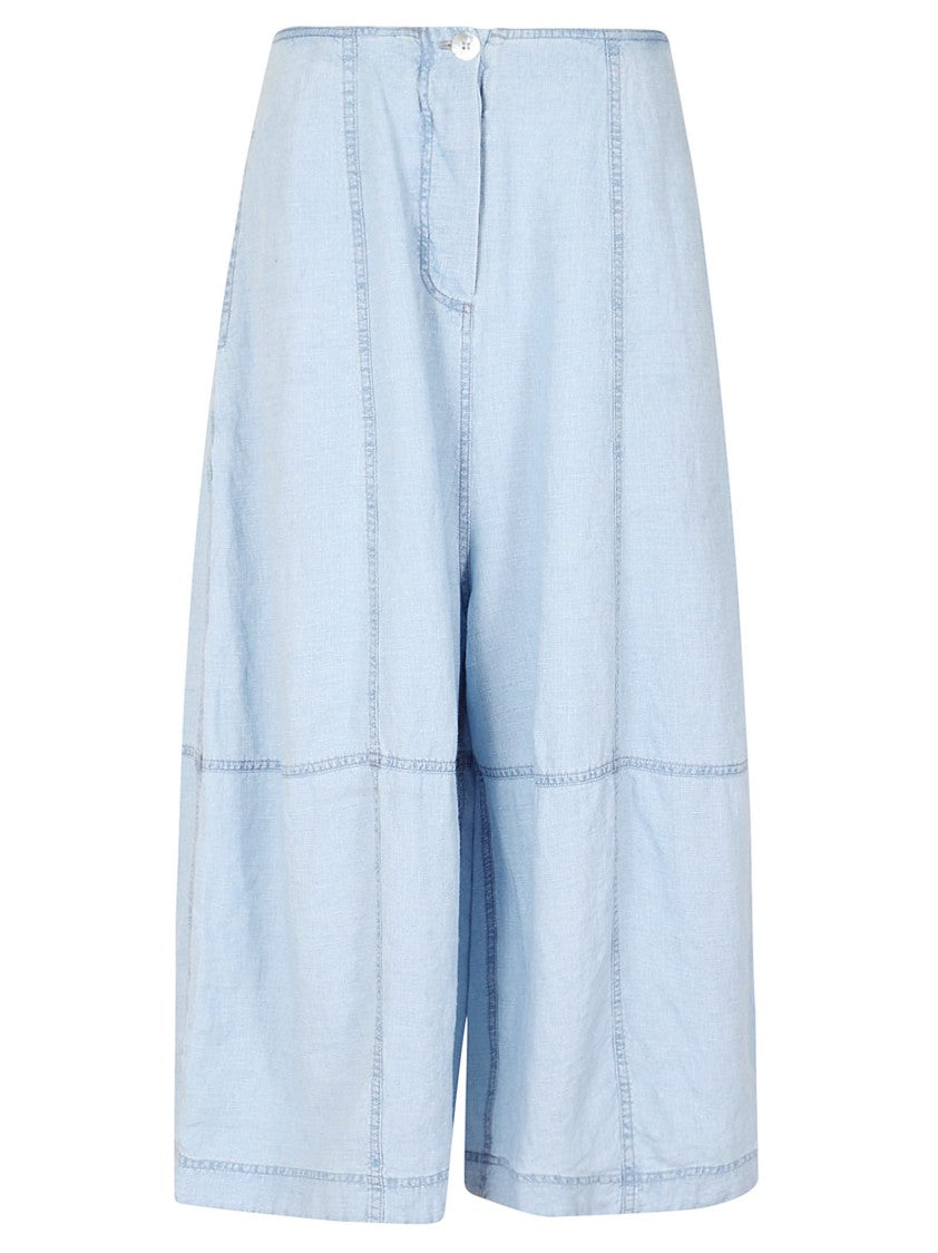 Gilda Midani Light Blue Washed Linen Trousers