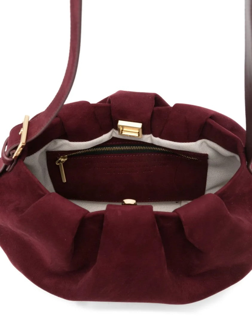 Themoirè Structured Shoulder Bag With Top Handle And Detachable Strap