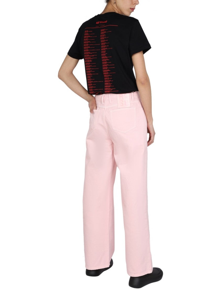 Raf Simons High Waisted Wide Leg Pants