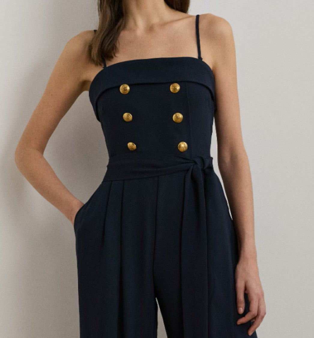 Lauren Ralph Lauren Strapless Jumpsuit With Gold Buttons