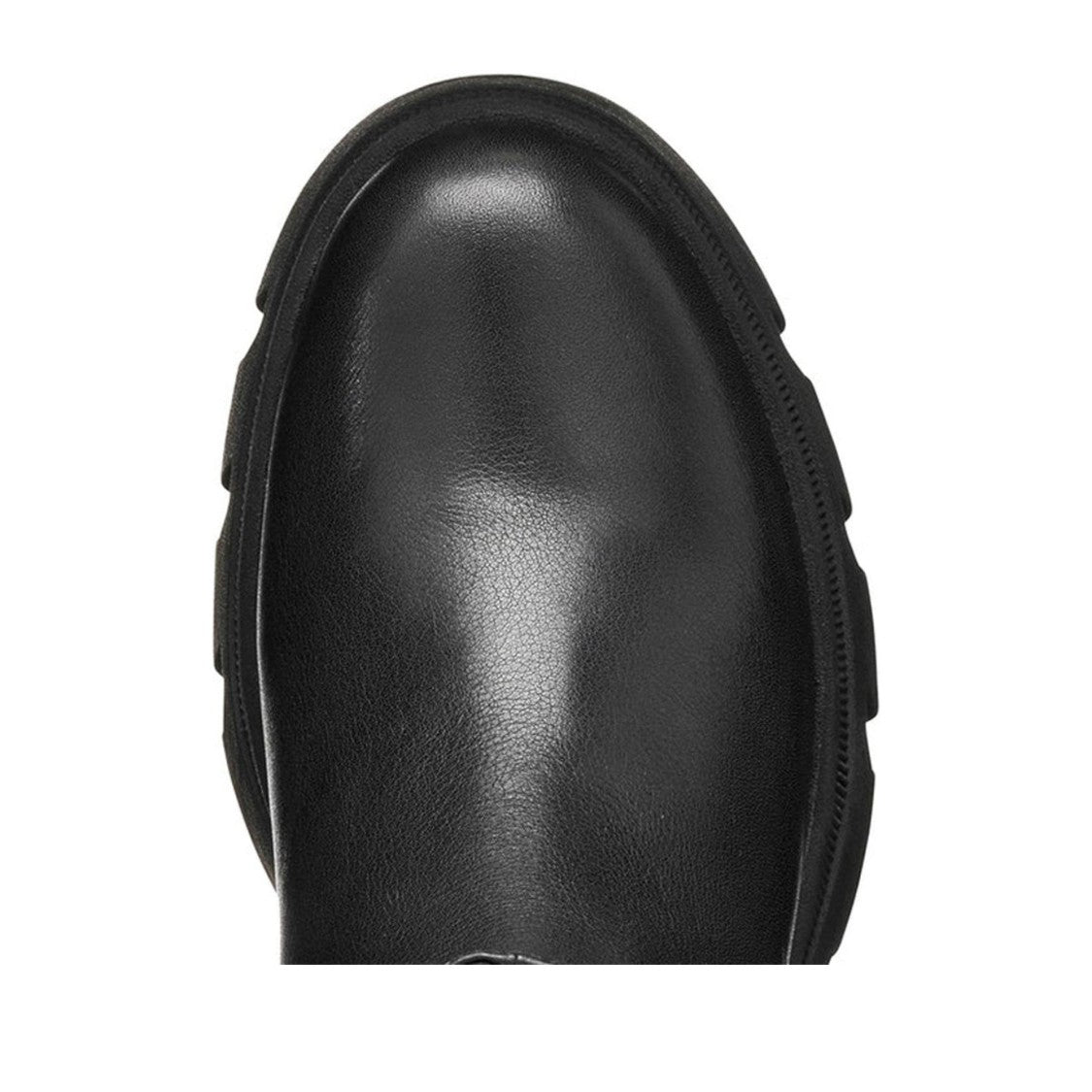Geox Black Pluette Chunky Sole Side Zipper Leather Boots
