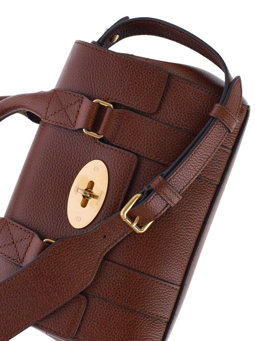 Mulberry Brown Bayswater Mini Pebble Leather Top-Handle Bag