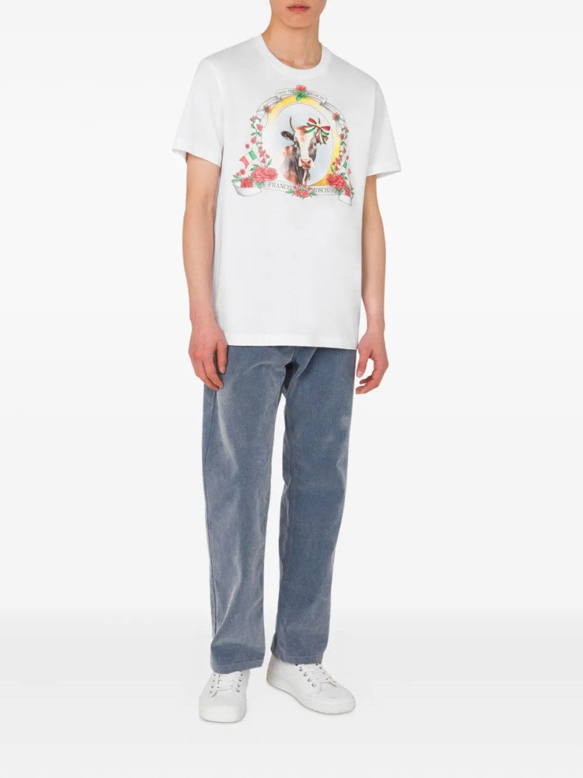 Moschino Minimalist White T-Shirt With Standard Fit