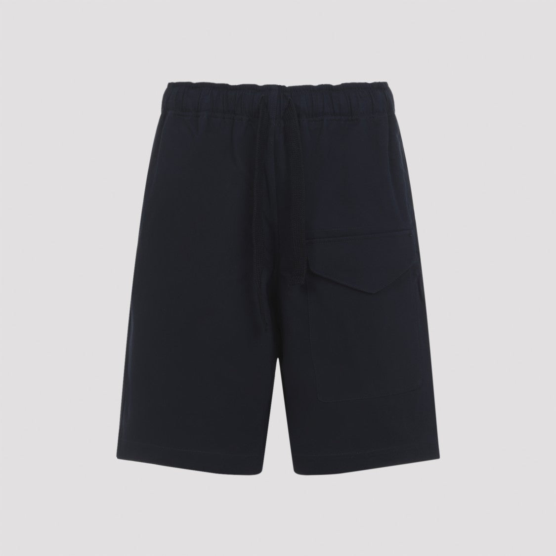 Studio Nicholson Relaxed Fit Black Cotton Shorts With Adjustable Waistband