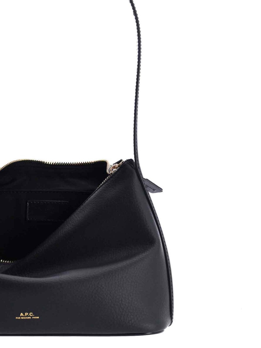 A.P.C. Rectangular Black Leather Shoulder Bag