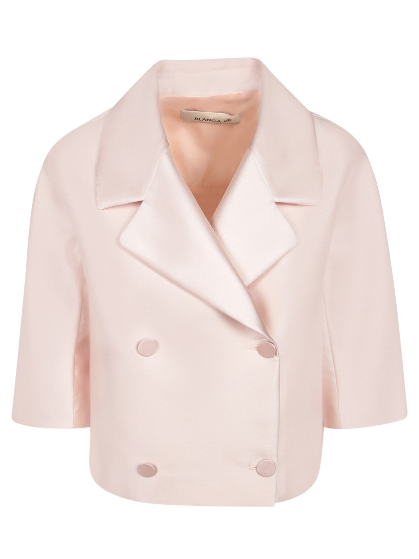 Blanca Vita Tailored Nude Satin Mikado Jacket